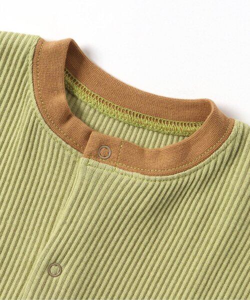 p.premier(ピードットプルミエ)の「イロチ買いしたいシンプルリブロンパース(ロンパース・キッズ・ブルー/グレー/アイボリー/ブラウン/グリーン/ピンク・60/70/80)」の14枚目の写真