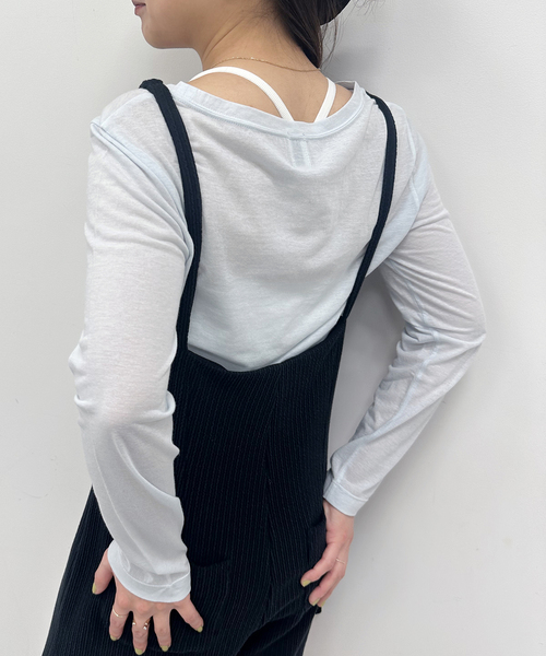 U by SPICK&SPAN(ユーバイスピックアンドスパン)の「C/NYシアートップス(Tシャツ/カットソー・レディース・ブルー/アイボリー/ブラック・FREE)」の10枚目の写真