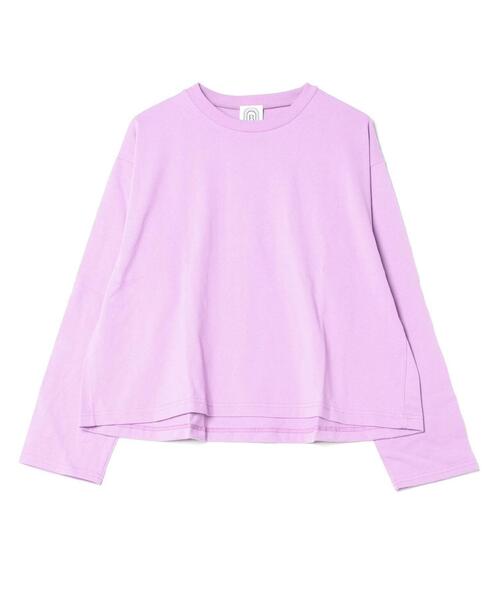 BEAVER(ビーバー)の「B omnivore/ビーオムニボー フレアクロップドTEE(Tシャツ/カットソー・レディース・パープル/ホワイト/ブラック・F)」の1枚目の写真