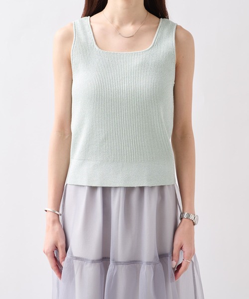 La boutique BonBon(ラブティックボンボン)ラメリブニットタンク 人気スタッフmiki監修カラーあり！・前後2WAY】ニットタンク