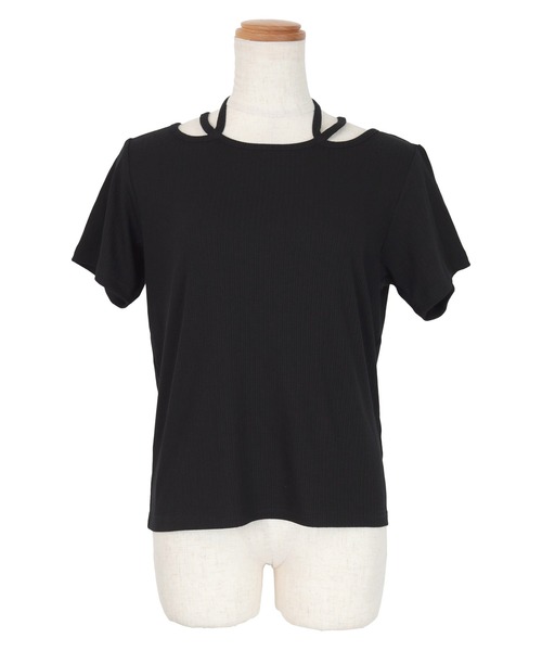 miette(ミエット)の「ストラップデザイントップス(Tシャツ/カットソー・レディース・ホワイト/ブラック・FREE)」の9枚目の写真