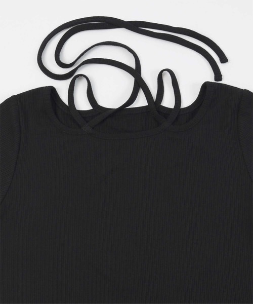 miette(ミエット)の「ストラップデザイントップス(Tシャツ/カットソー・レディース・ホワイト/ブラック・FREE)」の10枚目の写真