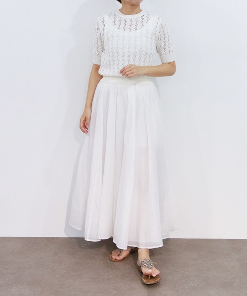 Marilyn Moon(マリリンムーン)の「ギマコットンラメニットクロシェニット(ニット/セーター・レディース・アイボリー/オフホワイト/ブラック・FREE)」の21枚目の写真