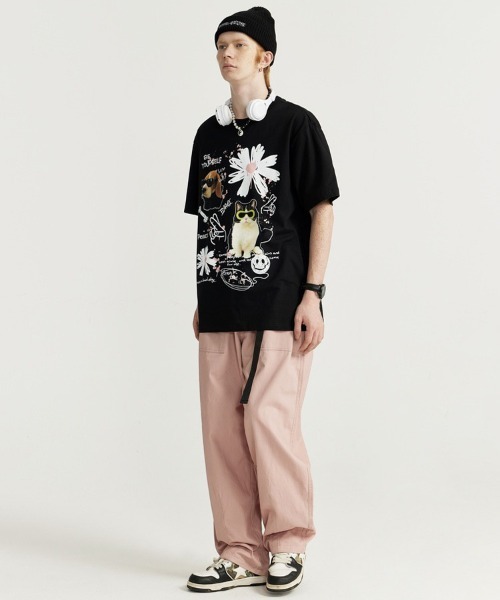 Ressaca（レサーカ）の「オーバーサイズ 手書き風アニマルプリントTシャツ（Tシャツ/カットソー・メンズ・ブラック/ホワイト・XXL/XL/L/M）」の12枚目の写真
