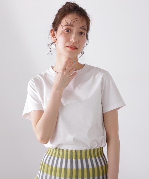 N.（N. Natural Beauty Basic）（エヌエヌナチュラルビューティーベーシック）の「◆シルケットクルーネックＴシャツ（Tシャツ/カットソー・レディース・ベージュ/パープル/ブラック/オフホワイト・MEDIUM）」の12枚目の写真