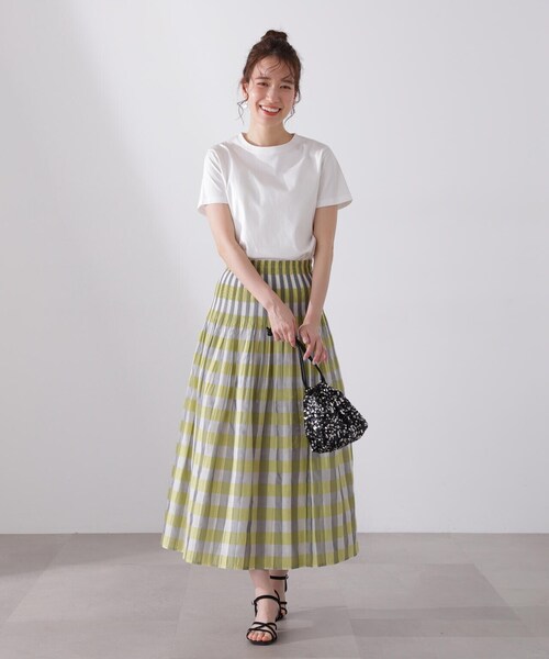 N.（N. Natural Beauty Basic）（エヌエヌナチュラルビューティーベーシック）の「◆シルケットクルーネックＴシャツ（Tシャツ/カットソー・レディース・ベージュ/パープル/ブラック/オフホワイト・MEDIUM）」の15枚目の写真