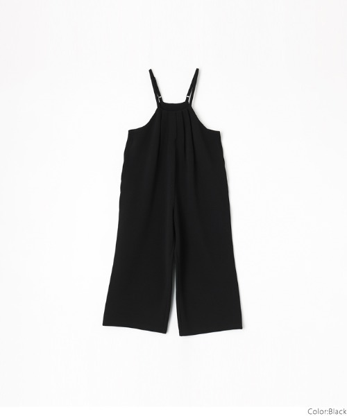 coca（coca）（コカ）の「【WEB限定セール】キッズ エンボスタックオーバーオール（サロペット/オーバーオール・キッズ・ブラック・120/130/140）」の2枚目の写真