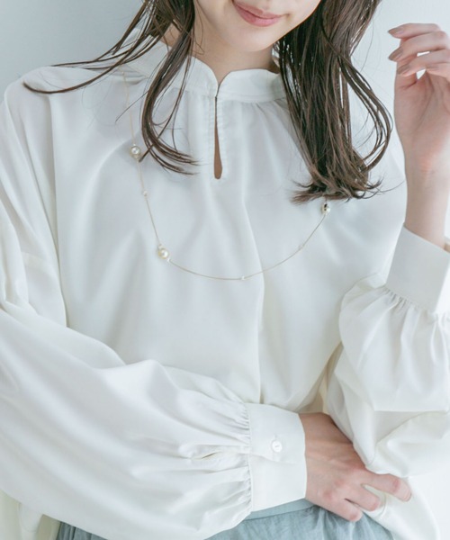 Jayro（ジャイロ）の「スキッパーバックギャザーブラウス（シャツ/ブラウス・レディース・ライトグレー/ホワイト系その他/ラベンダー/イエロー・FREE）」の12枚目の写真