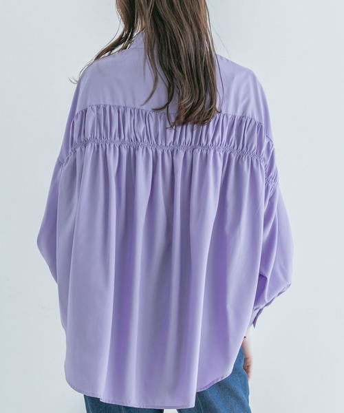 Jayro（ジャイロ）の「スキッパーバックギャザーブラウス（シャツ/ブラウス・レディース・ライトグレー/ホワイト系その他/ラベンダー/イエロー・FREE）」の15枚目の写真