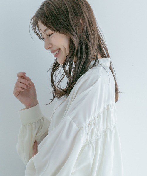 Jayro（ジャイロ）の「スキッパーバックギャザーブラウス（シャツ/ブラウス・レディース・ライトグレー/ホワイト系その他/ラベンダー/イエロー・FREE）」の19枚目の写真