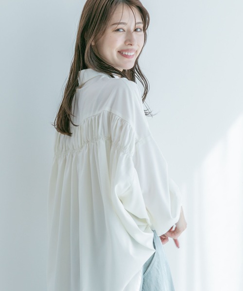 Jayro（ジャイロ）の「スキッパーバックギャザーブラウス（シャツ/ブラウス・レディース・ライトグレー/ホワイト系その他/ラベンダー/イエロー・FREE）」の20枚目の写真