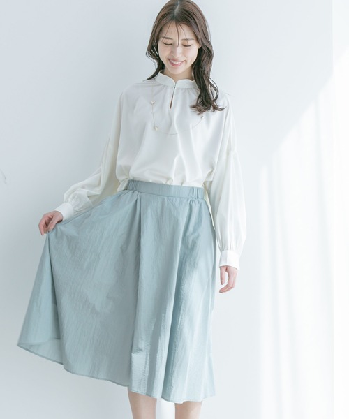 Jayro（ジャイロ）の「スキッパーバックギャザーブラウス（シャツ/ブラウス・レディース・ライトグレー/ホワイト系その他/ラベンダー/イエロー・FREE）」の22枚目の写真