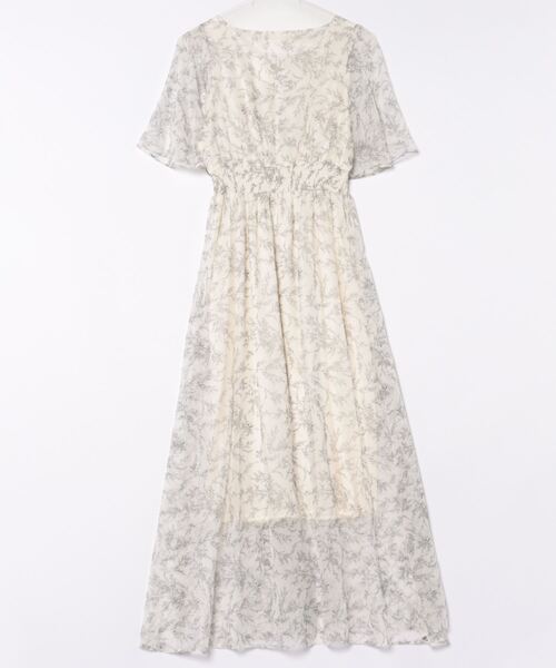 archives（アルシーヴ）の「花柄フレアスリーブワンピース（ワンピース・レディース・ブルー/オレンジ/ブラック/アイボリー・MEDIUM）」の5枚目の写真