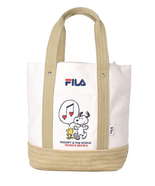 FILA（フィラ）の「FILA フィラ ×PEANUTS ピーナッツ SNOOPY スヌーピー コラボ キャンパス カゴ 巾着 トートバッグ（トートバッグ・レディース・ネイビー/ベージュ/グリーン・FREE）」の21枚目の写真