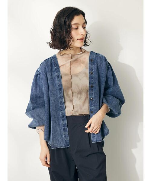 CRAFT STANDARD BOUTIQUE(クラフトスタンダードブティック)の「デニムギャザーヨークブラウス(シャツ/ブラウス・レディース・インディゴブルー/サックスブルー・FREE)」の12枚目の写真