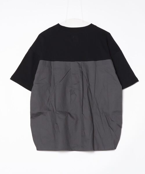 Arinomama(アリノママ)の「Arinomama 異素材ドッキングトップス(Tシャツ/カットソー・レディース・ホワイト/ブラック×グレー/ダークカーキ・FREE)」の22枚目の写真