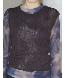 タンクトップ ノースリーブ 「VEQUM」MESH KNIT TANKTOP レディース VEQUM タンクトップ ノースリーブ 「VEQUM」MESH KNIT TANKTOP
