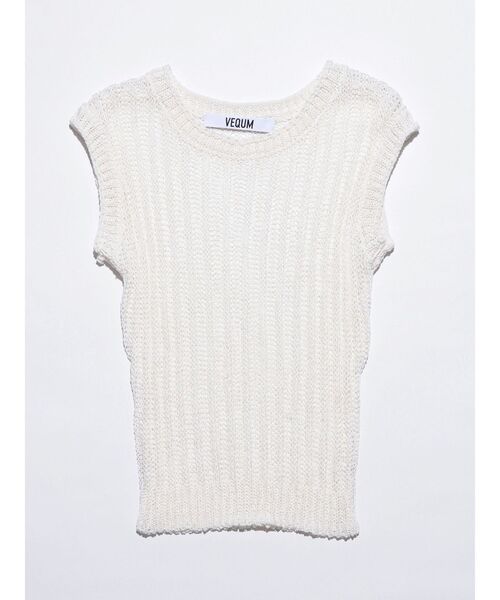 VEQUM(VEQUM)の「【VEQUM】MESH KNIT TANKTOP(タンクトップ・レディース・ブラウン/ホワイト/ブラック・FREE)」の1枚目の写真