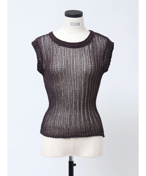 VEQUM(VEQUM)の「【VEQUM】MESH KNIT TANKTOP(タンクトップ・レディース・ブラウン/ホワイト/ブラック・FREE)」の9枚目の写真