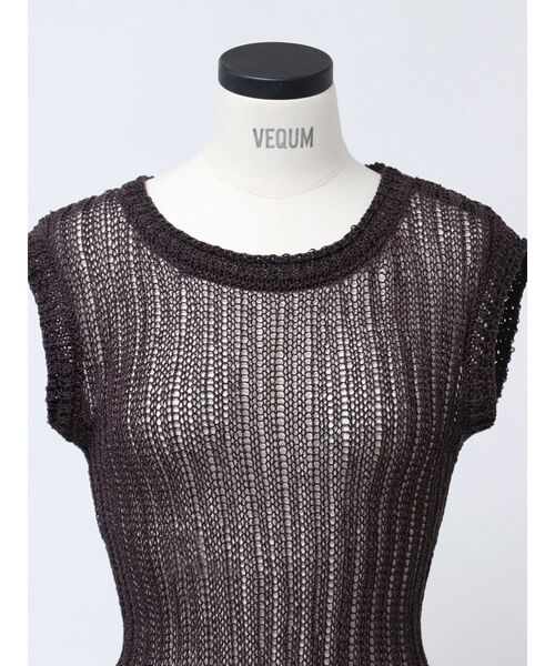 VEQUM(VEQUM)の「【VEQUM】MESH KNIT TANKTOP(タンクトップ・レディース・ブラウン/ホワイト/ブラック・FREE)」の6枚目の写真