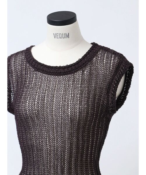 VEQUM(VEQUM)の「【VEQUM】MESH KNIT TANKTOP(タンクトップ・レディース・ブラウン/ホワイト/ブラック・FREE)」の5枚目の写真