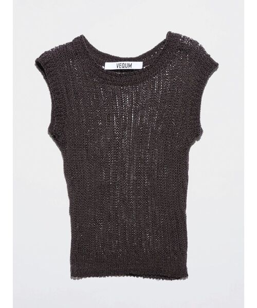 VEQUM(VEQUM)の「【VEQUM】MESH KNIT TANKTOP(タンクトップ・レディース・ブラウン/ホワイト/ブラック・FREE)」の3枚目の写真