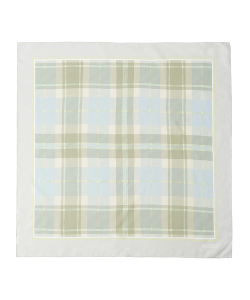 MACKINTOSH PHILOSOPHY(マッキントッシュ フィロソフィー)の「シルク ツイル チェック スカーフ(バンダナ/スカーフ・レディース・ブルー系その他2/ベージュ/ネイビー/ライトグレー・FREE)」の1枚目の写真