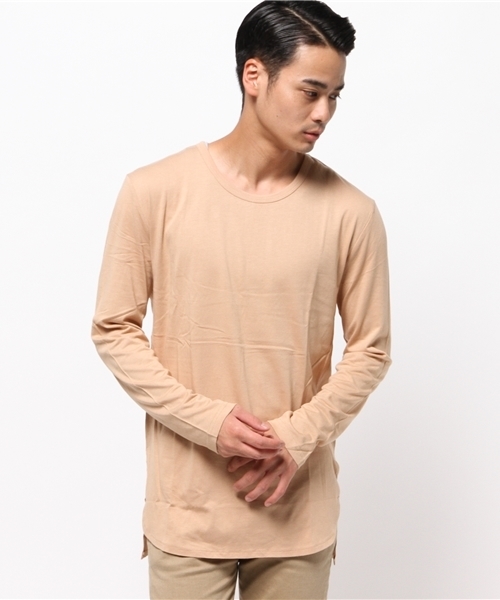 WEGO(ウィゴー)の「WEGO/コットンモダールロングカットソ-(Tシャツ/カットソー・メンズ・カーキ/ベージュ/ホワイト/ブラック・LARGE/MEDIUM)」の15枚目の写真