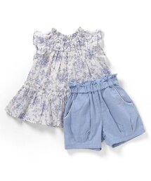 【上下セット】ヴィンテージフラワーセットアップ_アプレレクールマシェリ
