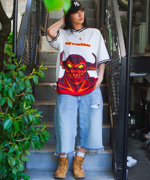 TOY　MACHINE（トイ　マシーン）の「【ムラサキスポーツ限定】TOY MACHINE/トイマシーン ゲームシャツ/半袖Tシャツ フロントプリント オーバーサイズ ユニセックス MTMSEST31（Tシャツ/カットソー・メンズ・ホワイト/ブラック・XL/L/M）」の7枚目の写真