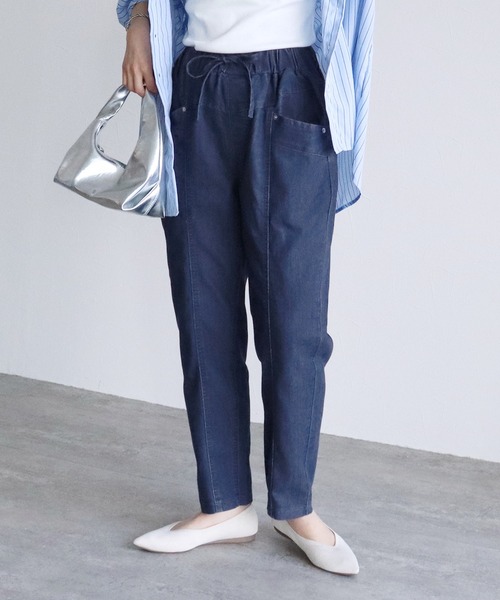 reca(レカ)の「ウエスト紐デニムパンツ(デニムパンツ・レディース・サックスブルー/ネイビー・FREE)」の22枚目の写真