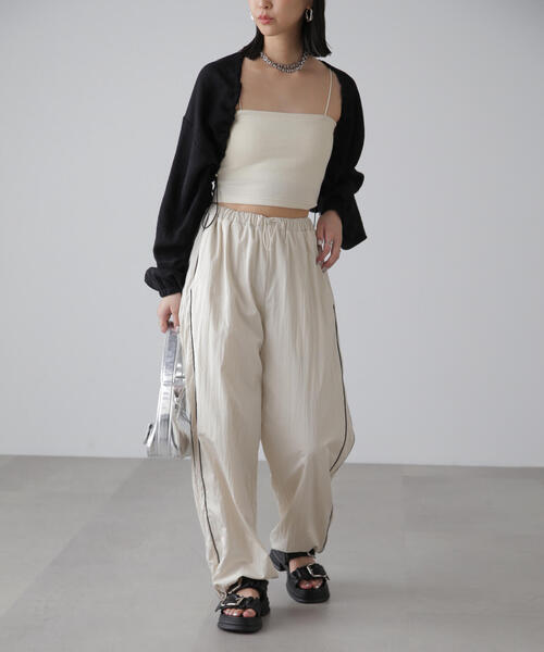 FREE'S MART（フリーズマート）の「◆ドロストショート丈ボレロ（カーディガン/ボレロ・レディース・ブラック/ライトグリーン/ホワイト・FREE）」の6枚目の写真