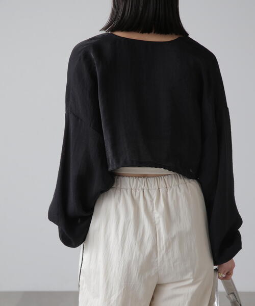 FREE'S MART（フリーズマート）の「◆ドロストショート丈ボレロ（カーディガン/ボレロ・レディース・ブラック/ライトグリーン/ホワイト・FREE）」の11枚目の写真