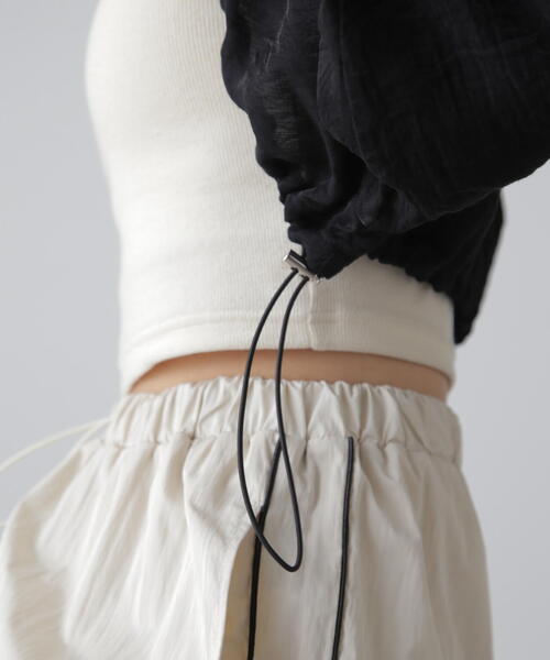 FREE'S MART（フリーズマート）の「◆ドロストショート丈ボレロ（カーディガン/ボレロ・レディース・ブラック/ライトグリーン/ホワイト・FREE）」の15枚目の写真