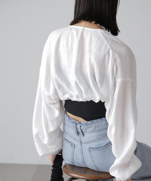 FREE'S MART（フリーズマート）の「◆ドロストショート丈ボレロ（カーディガン/ボレロ・レディース・ブラック/ライトグリーン/ホワイト・FREE）」の21枚目の写真