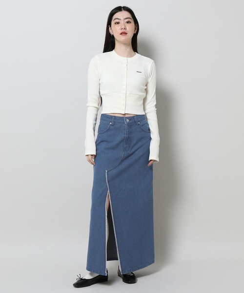 3.3 Field Trip （3.3フィールドトリップ）の「3.3 Field Trip／スリットデニムロングスカート 2107715（スカート・レディース・ブラック/ブルー・SMALL/MEDIUM）」の16枚目の写真