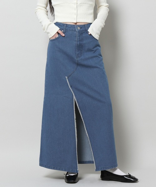 3.3 Field Trip （3.3フィールドトリップ）の「3.3 Field Trip／スリットデニムロングスカート 2107715（スカート・レディース・ブラック/ブルー・SMALL/MEDIUM）」の18枚目の写真