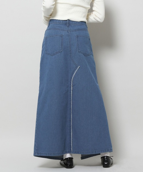 3.3 Field Trip （3.3フィールドトリップ）の「3.3 Field Trip／スリットデニムロングスカート 2107715（スカート・レディース・ブラック/ブルー・SMALL/MEDIUM）」の21枚目の写真
