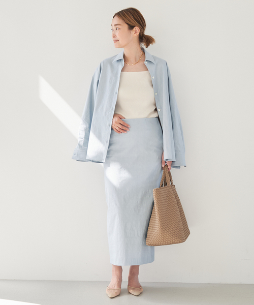 Deuxieme Classe（ドゥーズィエムクラス）の「*stretch twill スカート（スカート・レディース・チョコ/スカイブルー・36/38/34）」の13枚目の写真