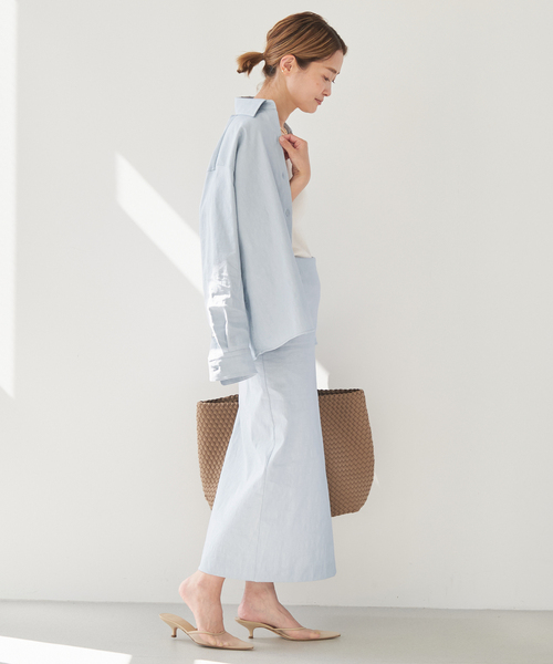 Deuxieme Classe（ドゥーズィエムクラス）の「*stretch twill スカート（スカート・レディース・チョコ/スカイブルー・36/38/34）」の14枚目の写真