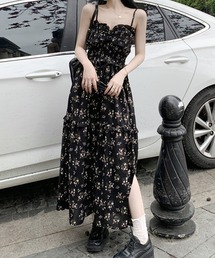 SpRay（スプレイ）の「花柄シャーリングキャミワンピース（ワンピース）」