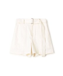 未使用級 トゥモローランド 24SS コットンシルクデニムライクショートパンツ TOMORROWLAND .B（トゥモローランドビー）の「コットンシルク