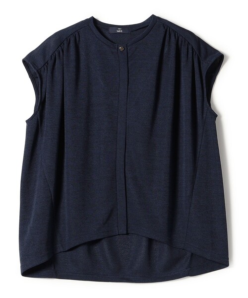 SHIPS Colors（シップス カラーズ）の「SHIPS Colors:〈手洗い可能〉リネンライク ギャザー トップス（Tシャツ/カットソー・レディース・カーキ/ネイビー・ONE SIZE）」の13枚目の写真
