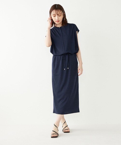 SHIPS Colors（シップス カラーズ）の「SHIPS Colors:〈手洗い可能〉リネンライク ギャザー トップス（Tシャツ/カットソー・レディース・カーキ/ネイビー・ONE SIZE）」の10枚目の写真