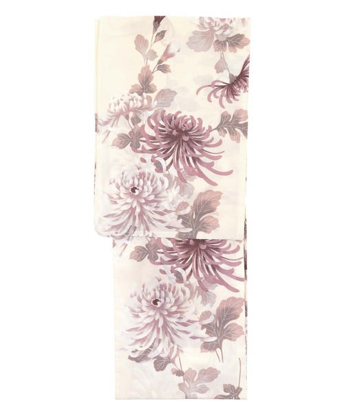 Tika 浴衣 妖艶 生成り地×乱菊 3点セット (ゆかた・兵児帯・下駄) SALE] [浴衣] 妖艶 生成り地×乱菊 3点セット (ゆかた・兵児帯・下駄)