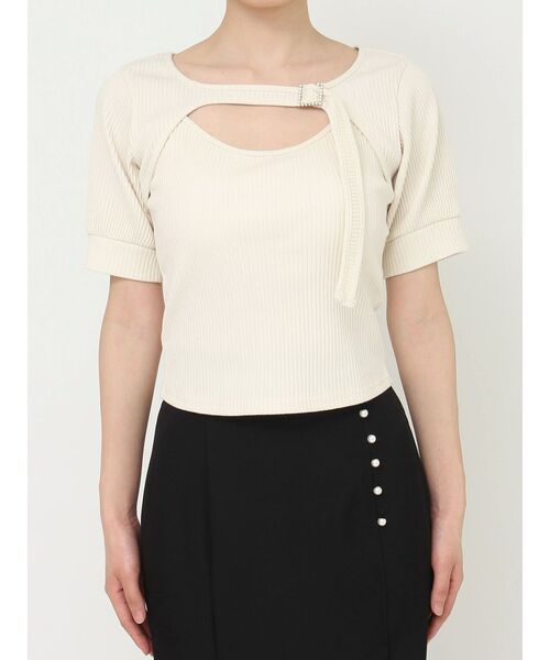 EATME(イートミー)の「レイヤードリブTOP(ニット/セーター・レディース・ブラック/アイボリー/ラベンダー・FREE)」の16枚目の写真