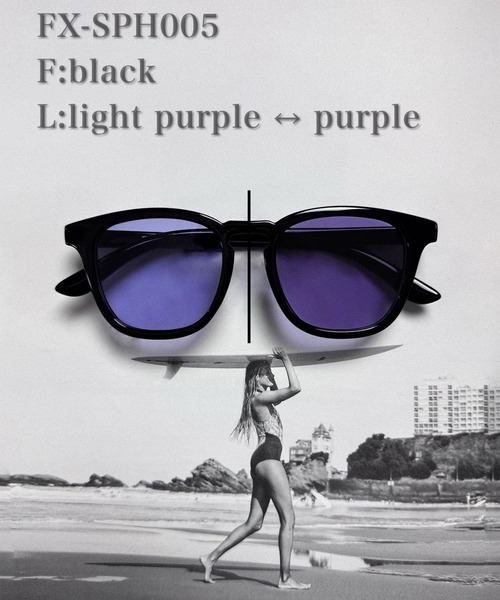 調光・偏光レンズ搭載 square frame sunglasses / スクエアフレーム