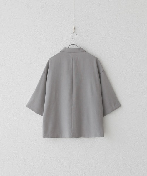 LILL(リル)の「ドレープダブルテーラー ハーフスリーブジャケット(テーラードジャケット・メンズ・グレー/ブラック・XL/L/M/S)」の15枚目の写真