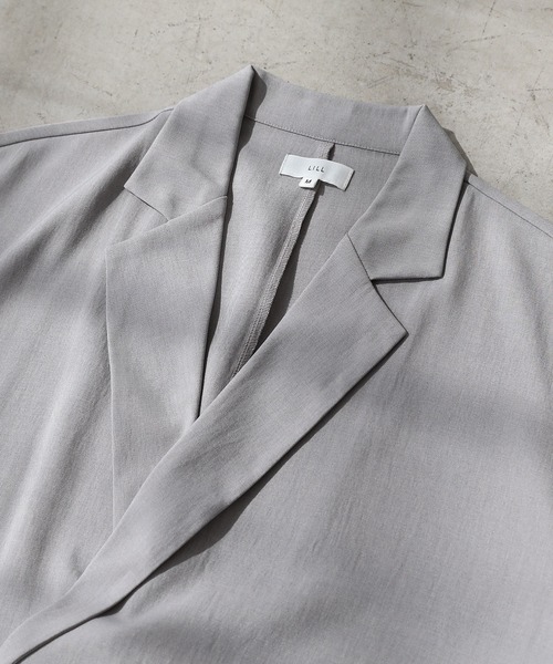 LILL(リル)の「ドレープダブルテーラー ハーフスリーブジャケット(テーラードジャケット・メンズ・グレー/ブラック・XL/L/M/S)」の16枚目の写真