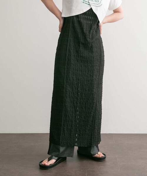 KBF（ケイビーエフ）の「ジャガードレースIラインワンピース（ワンピース・レディース・ブラック/オフホワイト・ONE）」の8枚目の写真